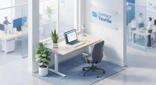 Contact UFile — modern office workspace