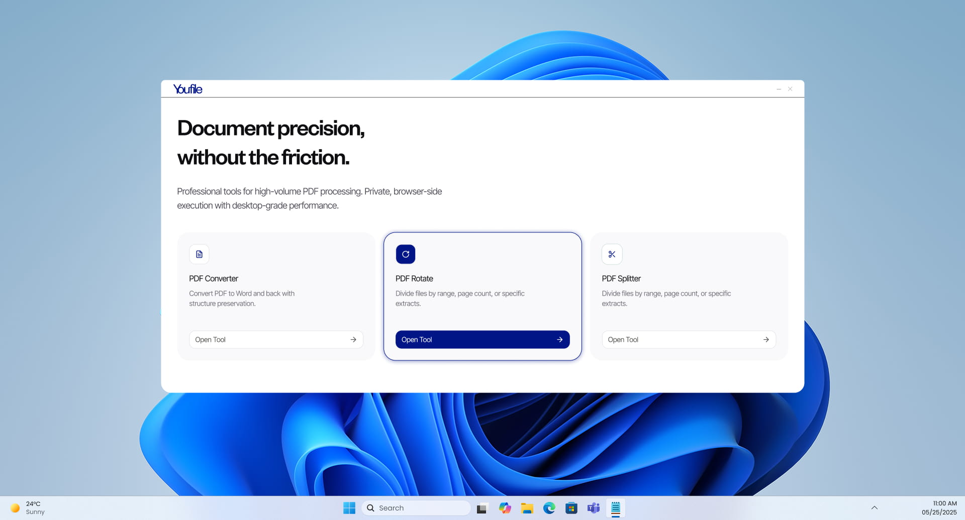 UFile desktop app — PDF Rotate tool
